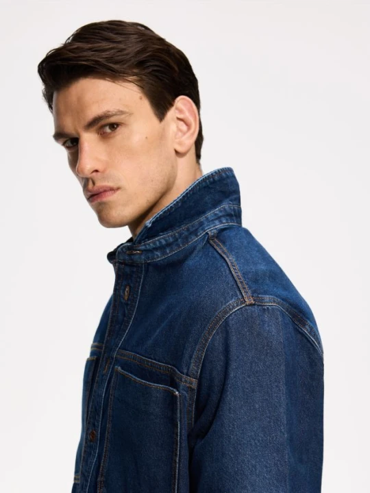 Zdjęcie produktu Reserved - Jeansowa koszula regular fit - granatowy