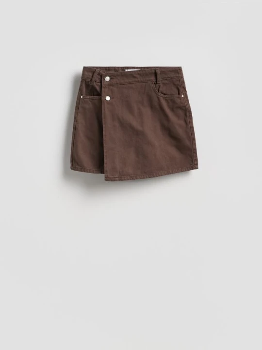 Zdjęcie produktu Reserved - Jeansowe spódnico-szorty - dark grey jeans