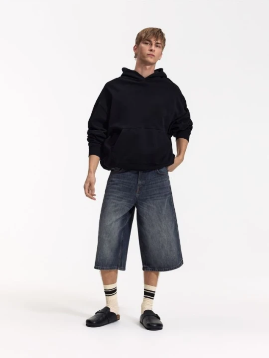 Zdjęcie produktu Reserved - Jeansowe szorty baggy - jasnoszary