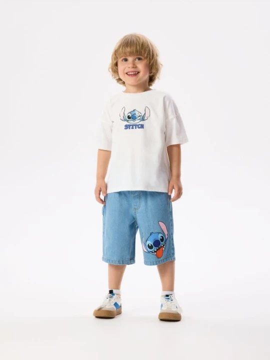 Zdjęcie produktu Reserved - Jeansowe szorty Lilo i Stitch - niebieski