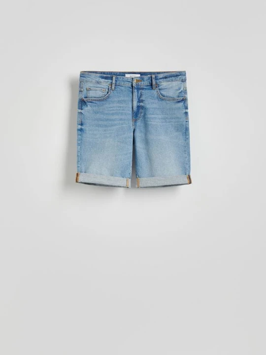 Zdjęcie produktu Reserved - Jeansowe szorty slim fit - niebieski