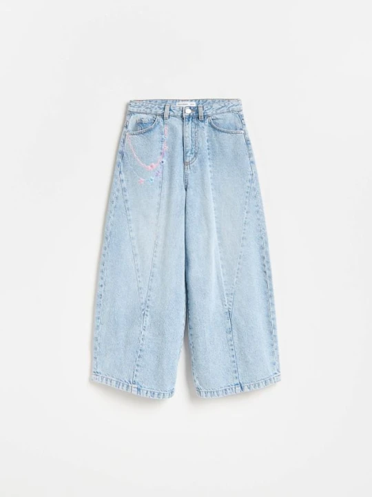 Zdjęcie produktu Reserved - Jeansy baggy wide leg - niebieski