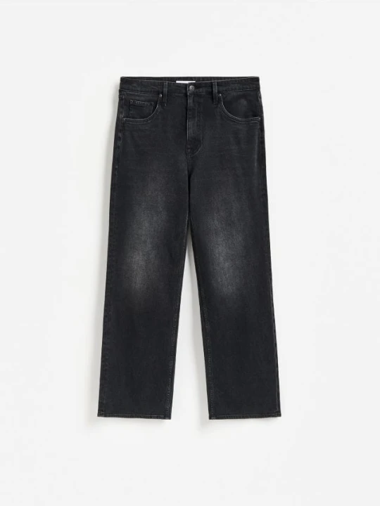 Zdjęcie produktu Reserved - Jeansy bootcut z efektem sprania - czarny
