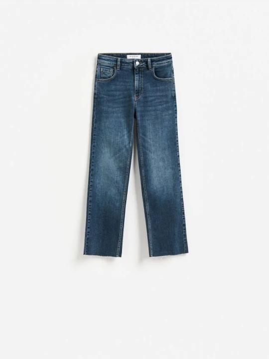Zdjęcie produktu Reserved - Jeansy flare cropped - granatowy