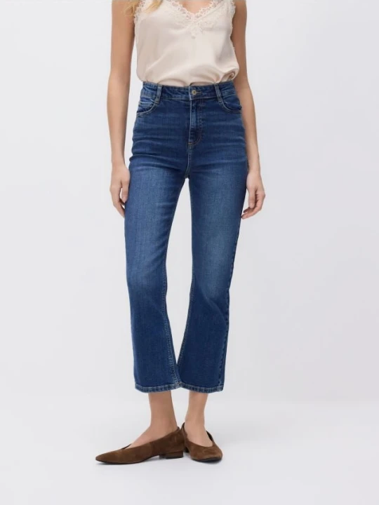 Zdjęcie produktu Reserved - Jeansy flare cropped - niebieski