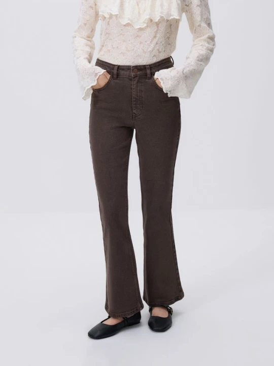 Zdjęcie produktu Reserved - Jeansy flare z krótszą nogawką - dark grey jeans