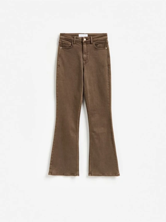Zdjęcie produktu Reserved - Jeansy flare z krótszą nogawką - dark grey jeans