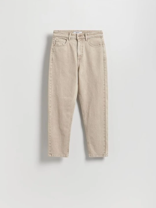 Zdjęcie produktu Reserved - Jeansy mom fit - kremowy