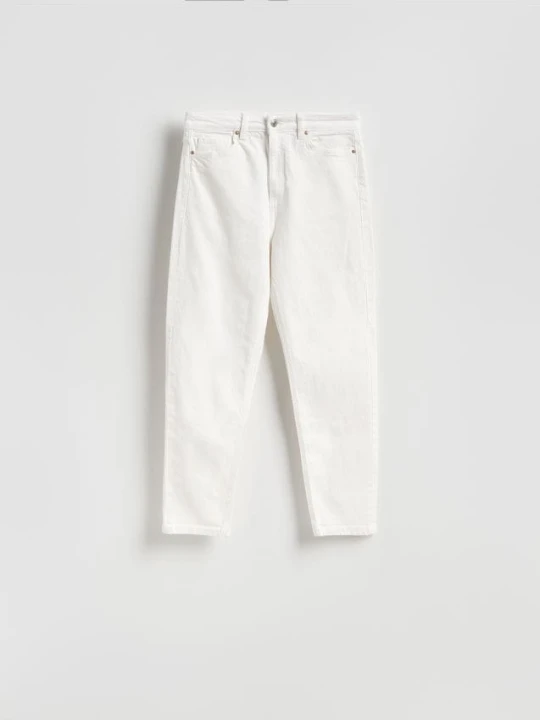 Zdjęcie produktu Reserved - Jeansy mom fit slim - złamana biel