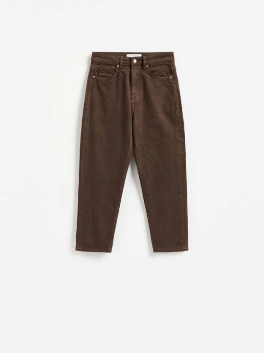 Zdjęcie produktu Reserved - Jeansy mom fit z krótszą nogawką - dark grey jeans