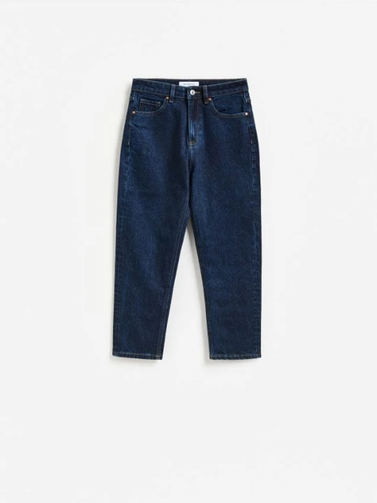 Zdjęcie produktu Reserved - Jeansy mom fit z krótszą nogawką - granatowy
