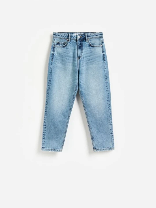 Zdjęcie produktu Reserved - Jeansy mom fit z krótszą nogawką - niebieski