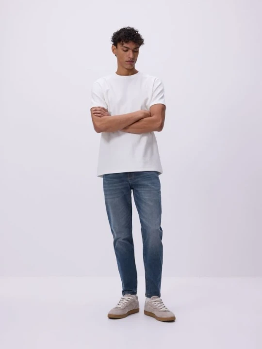 Zdjęcie produktu Reserved - Jeansy skinny z efektem sprania - indigo jeans