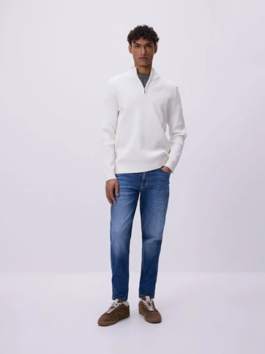 Zdjęcie produktu Reserved - Jeansy skinny z efektem sprania - niebieski