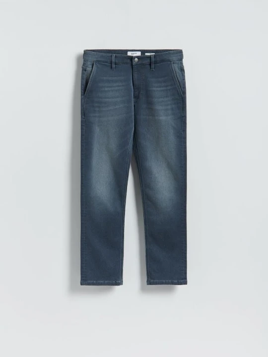 Zdjęcie produktu Reserved - Jeansy slim fit z efektem sprania - granatowy