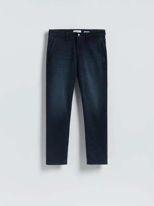 Zdjęcie produktu Reserved - Jeansy slim fit z efektem sprania - granatowy