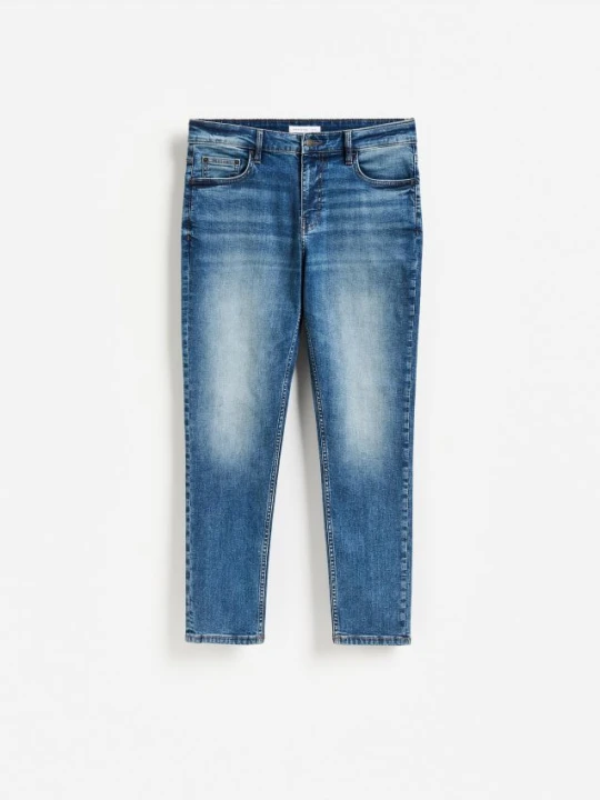 Zdjęcie produktu Reserved - Jeansy slim fit z efektem sprania - granatowy