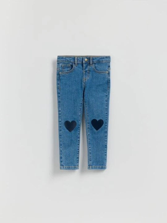 Zdjęcie produktu Reserved - Jeansy slim fit z nadrukiem - niebieski