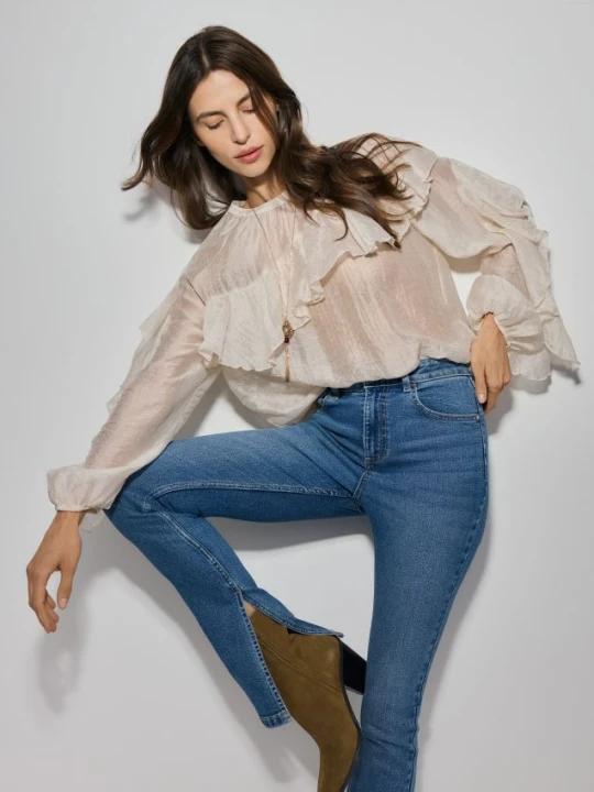 Zdjęcie produktu Reserved - Jeansy slim fit z rozcięciem - niebieski