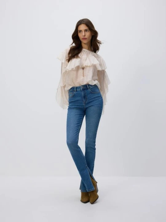 Zdjęcie produktu Reserved - Jeansy slim fit z rozcięciem - niebieski