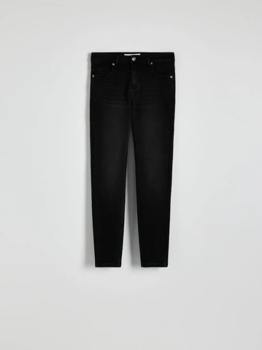 Zdjęcie produktu Reserved - Jeansy slim fit ze średnim stanem - czarny