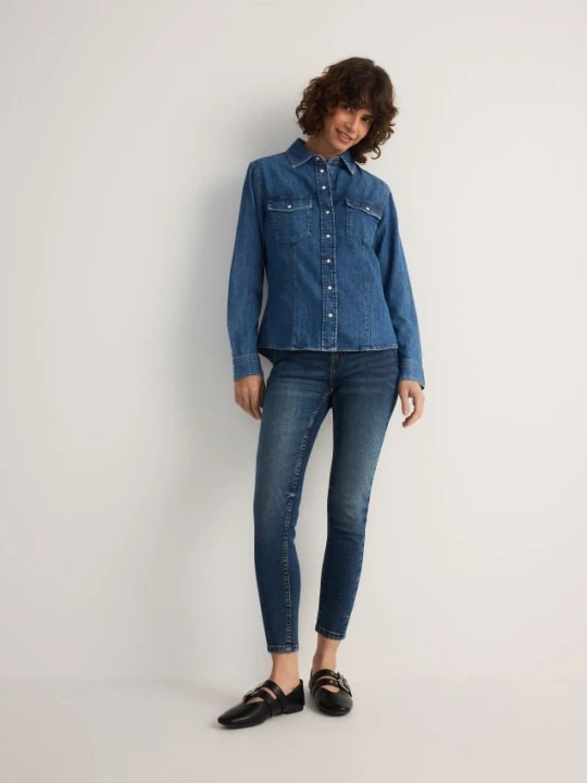 Zdjęcie produktu Reserved - Jeansy slim fit ze średnim stanem - niebieski