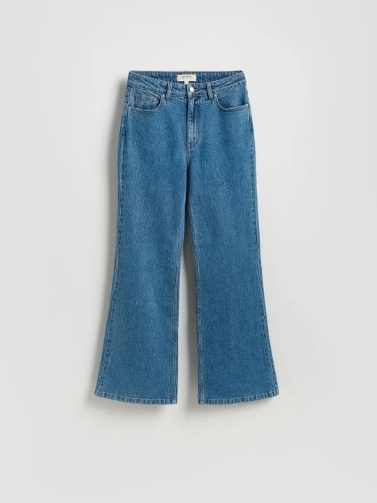 Zdjęcie produktu Reserved - Jeansy straight z haftem - indigo jeans