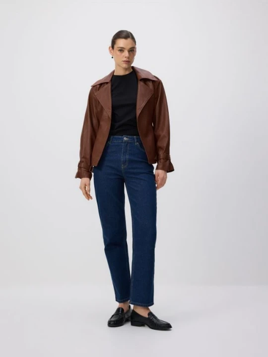 Zdjęcie produktu Reserved - Jeansy straight z wysokim stanem - indigo jeans