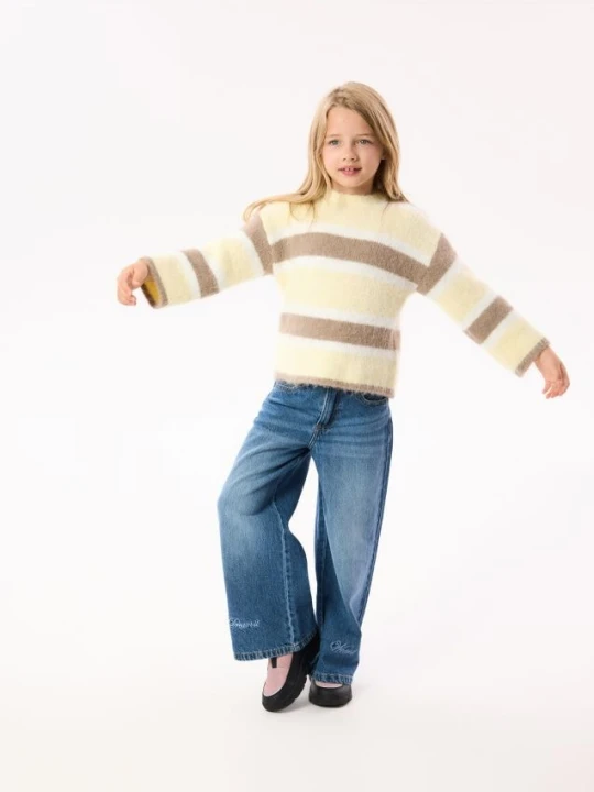 Zdjęcie produktu Reserved - Jeansy super wide leg z haftem - niebieski
