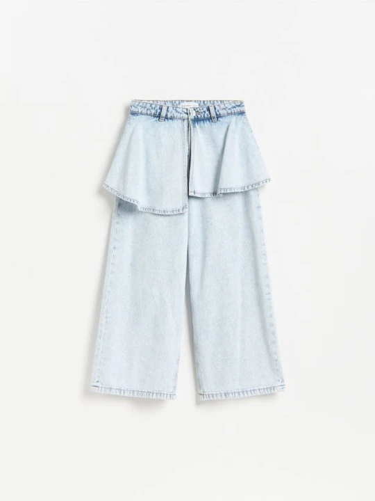 Zdjęcie produktu Reserved - Jeansy super wide leg ze spódniczką - niebieski