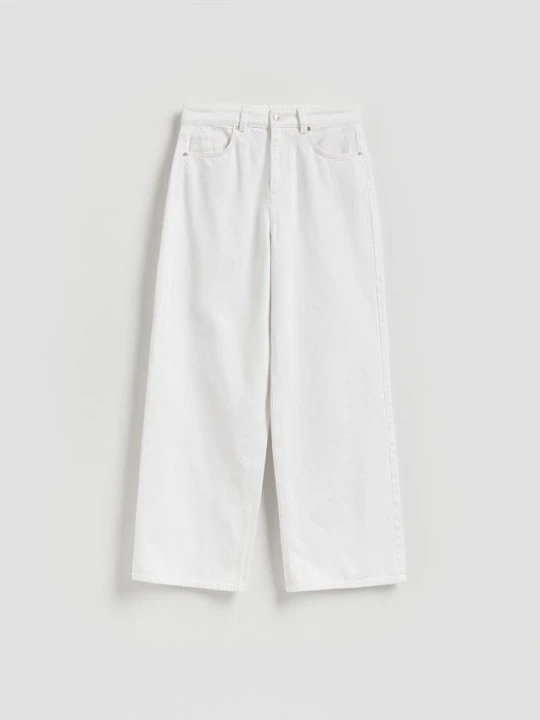 Zdjęcie produktu Reserved - Jeansy wide leg - biały