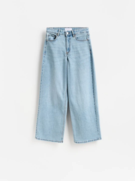 Zdjęcie produktu Reserved - Jeansy wide leg comfort - niebieski