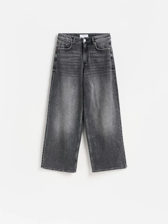 Zdjęcie produktu Reserved - Jeansy wide leg comfort - szary