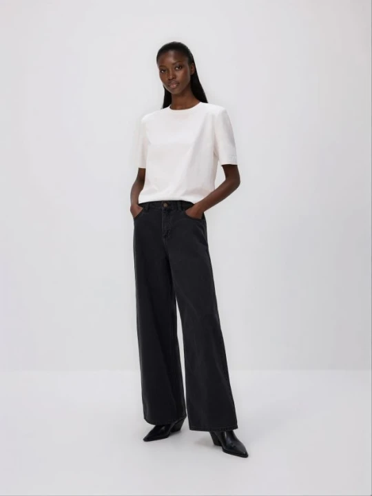 Zdjęcie produktu Reserved - Jeansy wide leg - czarny