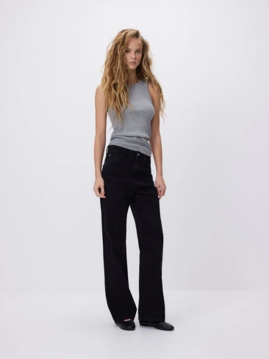 Zdjęcie produktu Reserved - Jeansy wide leg - czarny