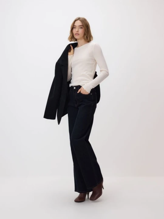 Zdjęcie produktu Reserved - Jeansy wide leg - czarny