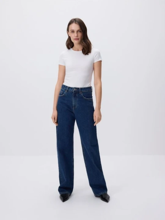 Zdjęcie produktu Reserved - Jeansy wide leg - granatowy