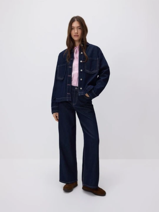 Zdjęcie produktu Reserved - Jeansy wide leg - granatowy