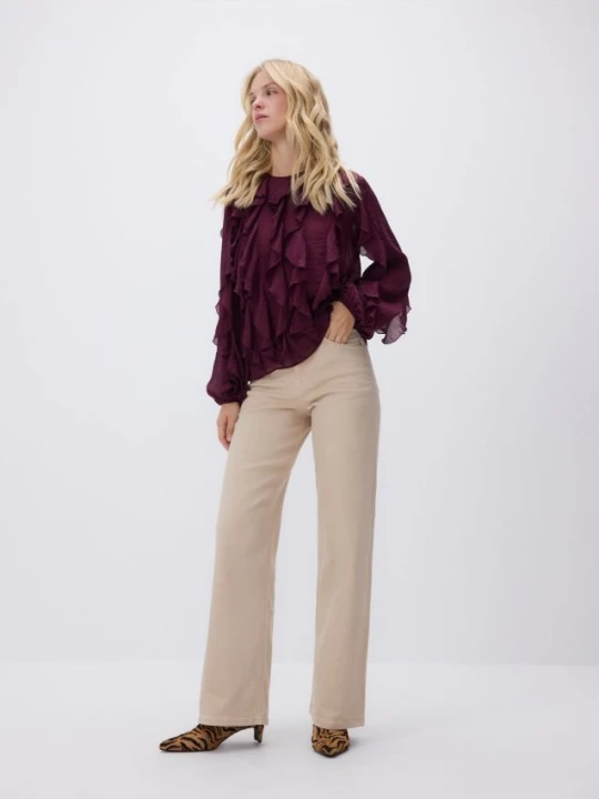 Zdjęcie produktu Reserved - Jeansy wide leg - kremowy
