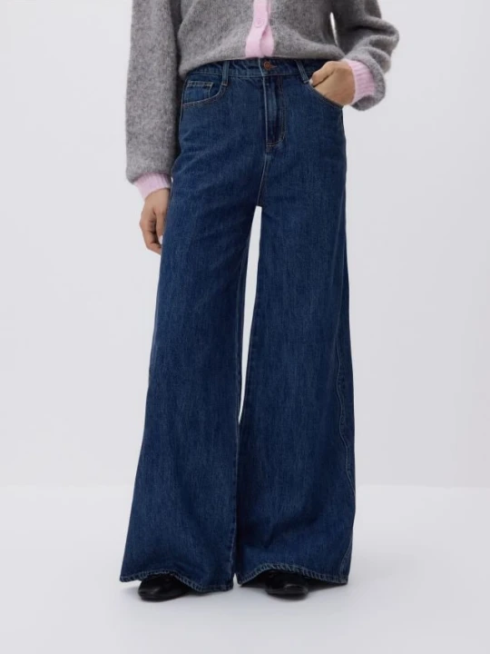 Zdjęcie produktu Reserved - Jeansy wide leg - niebieski