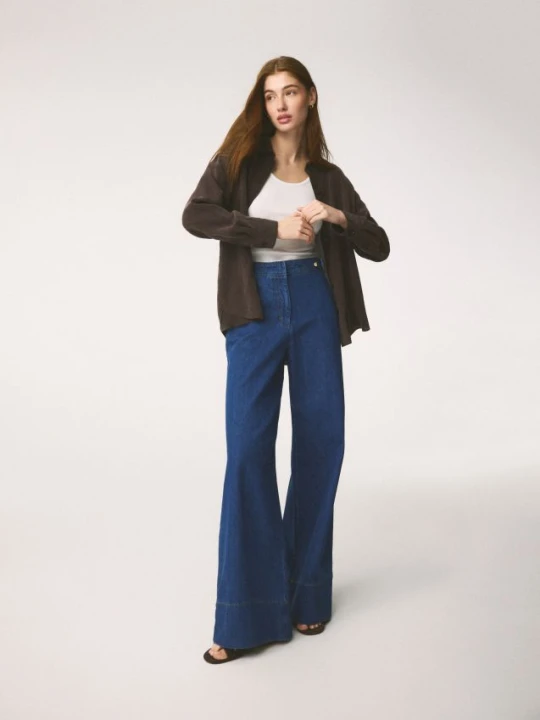 Zdjęcie produktu Reserved - Jeansy wide leg - niebieski
