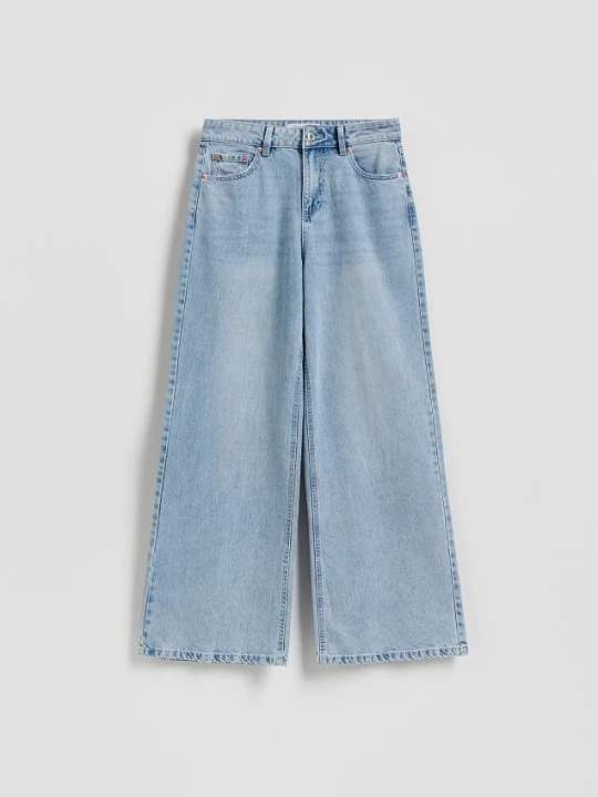 Zdjęcie produktu Reserved - Jeansy wide leg - niebieski