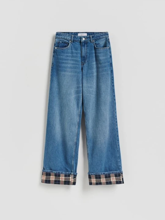 Zdjęcie produktu Reserved - Jeansy wide leg - niebieski