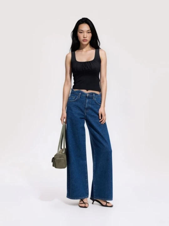 Zdjęcie produktu Reserved - Jeansy wide leg - niebieski