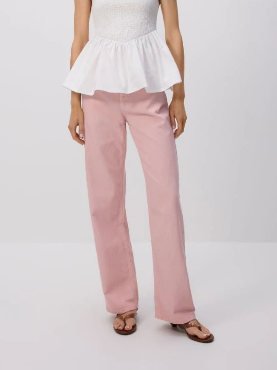 Zdjęcie produktu Reserved - Jeansy wide leg - różowy