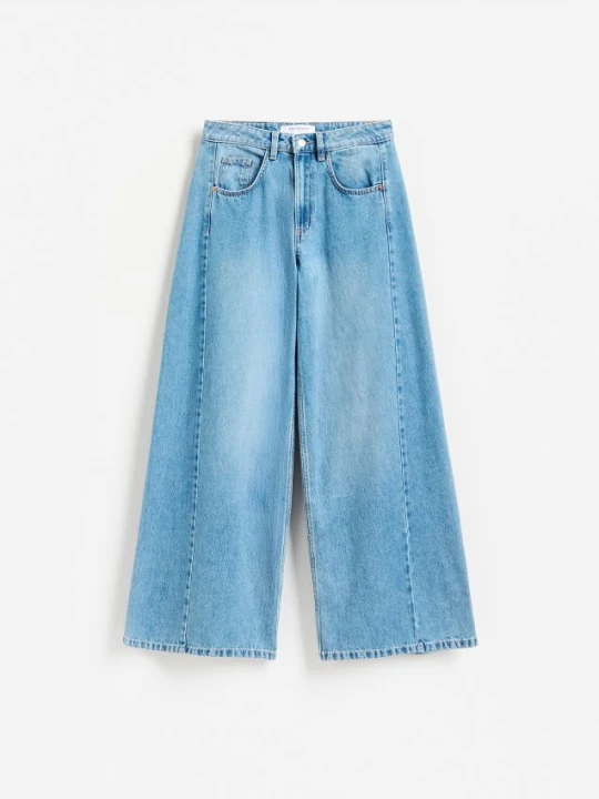 Zdjęcie produktu Reserved - Jeansy wide leg soft - niebieski