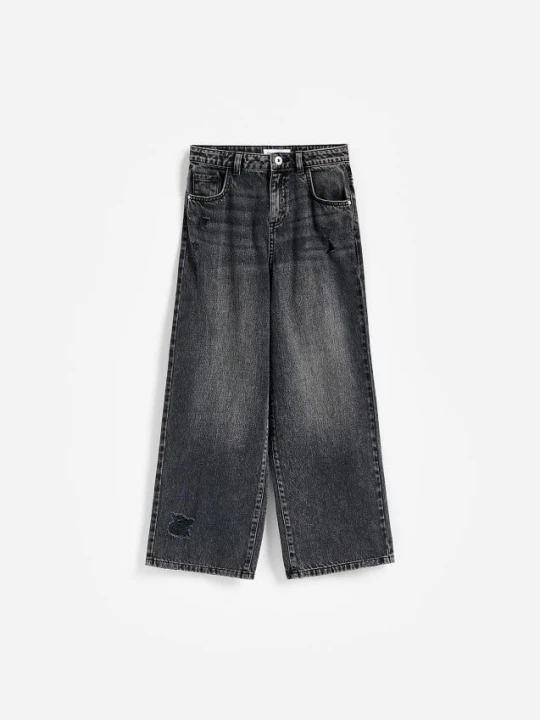 Zdjęcie produktu Reserved - Jeansy wide leg - szary