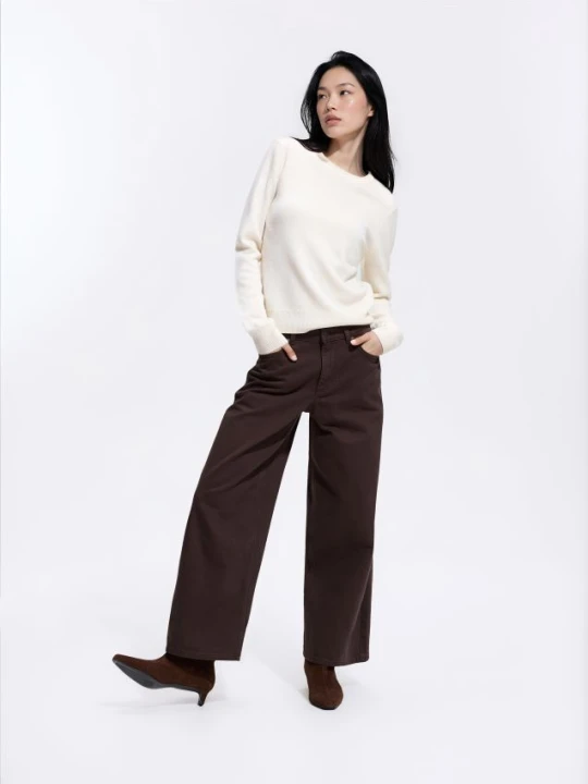 Zdjęcie produktu Reserved - Jeansy wide leg z krótszą nogawką - dark grey jeans