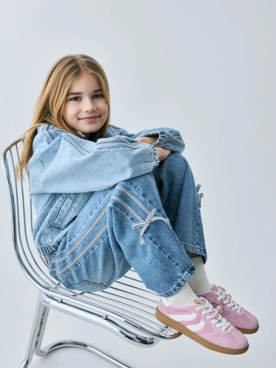 Zdjęcie produktu Reserved - Jeansy wide leg z lampasami - niebieski