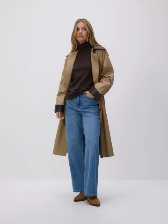 Zdjęcie produktu Reserved - Jeansy wide leg z wysokim stanem - niebieski